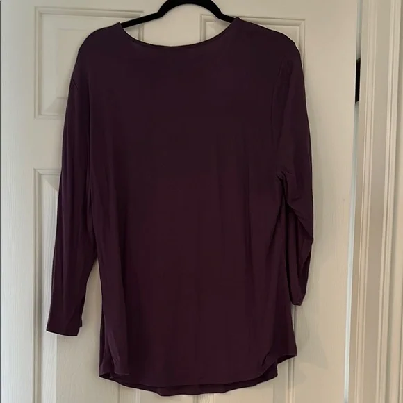 INC International Concepts Red Asymmetrical 3/4 Sleeve Blouse - Picture 4 of 4